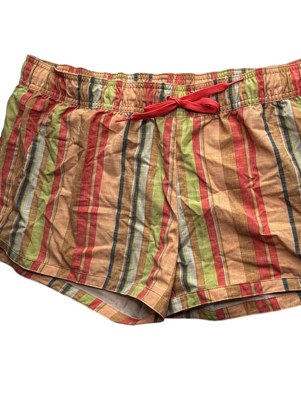 PRANA Striped Shorts. Orange.  Size Women's XL.  Beach Surf SUP Paddleboard.  El